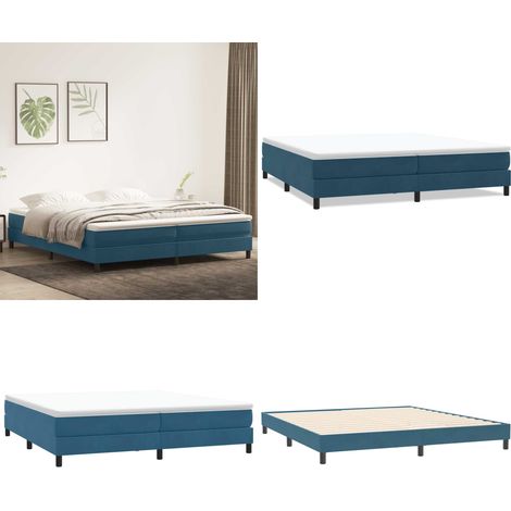 Cama box spring sin colchón terciopelo azul oscuro 200x220 cm - Cama de terciopelo - Cama box spring