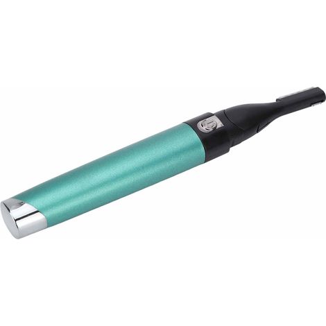 Tondeuse à sourcils électrique étanche, en forme de stylo, flexible, pour rasage du visage, idéale pour la maison et les voyages (verte). (1/5)