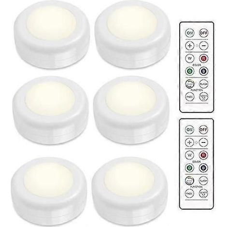 Pack de spots LED - 6 spots élégants avec 2 télécommandes pratiques (1/5)