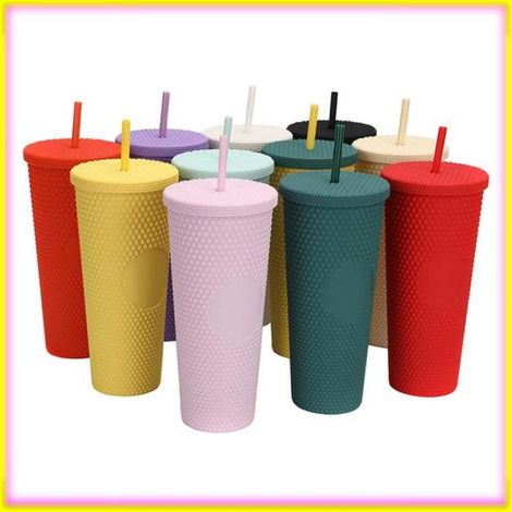 keenso gobelets Gobelet à eau de grande capacité de 710ML/24OZ, gobelet mat entièrement clouté, culinaires banneton Violet clair (1/5)