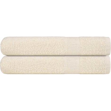 Serviettes de sauna FROGN, lot de 2, couleur crème, 80 x 200 cm, 360 g/m²