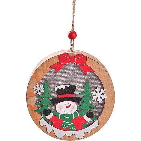 Aigostar Lampe Bonhomme de Neige Coloré en Bois Naturel