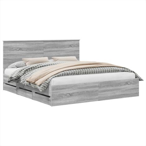 Maison Exclusive - Bettrahmen Graues Sonoma 180 x 200 cm Ingenieu