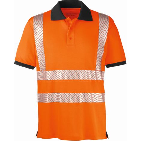 4PROTECT® Warnschutz-Poloshirt ORLANDO Leuchtorange/Grau XL (1/4)