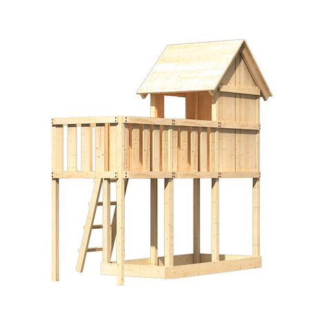 Akubi Stelzenhaus Frieda natur mit Anbauplattform