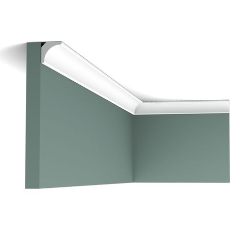 Orac – Petit profil courbé CX133 – Moulure décorative L200 x H2 x L2 cm – Pour finition mur-plafond – Peinture recommandée pour protection UV