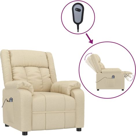 Maison Exclusive - Relaxsessel Elektrisch Creme Stoff