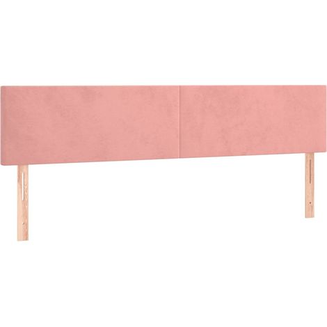 Cabecero accesorio para dormir mueble de dormitorio 2 piezas 100 x 5 x 78/88 cm tela terciopelo rosa TDL0206211