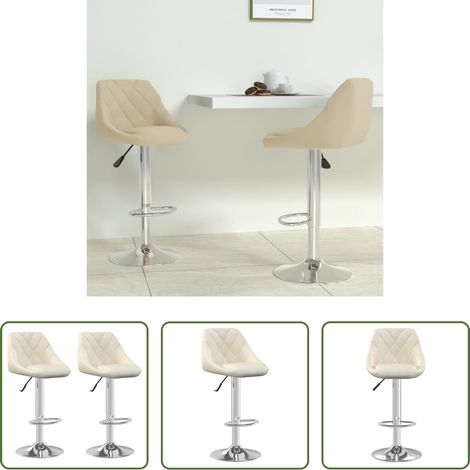 Barstühle -  Barhocker 2 Stk. Creme Samt (1/5)