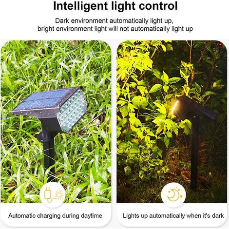 Solarbetriebene Gartenleuchte für den Außenbereich, wasserdicht, mit Steckeranschluss, automatisch