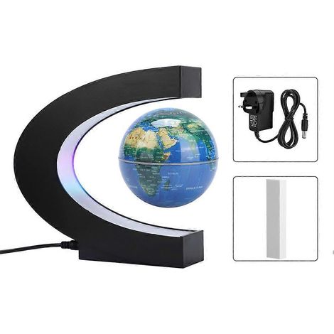 Globe Flottant Magnétique 3D Carte du Monde, Lévitant en Forme de C, avec Éclairage LED, Décor de Bureau et Maison, Objet de Décoration Unique (1/5)