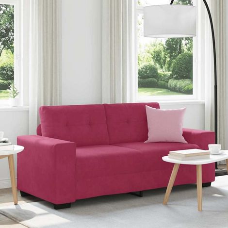 Zweisitzer-Sofa 140 cm Weinrot mit Schlaffunktion, Samt, Polstersofa (1/5)