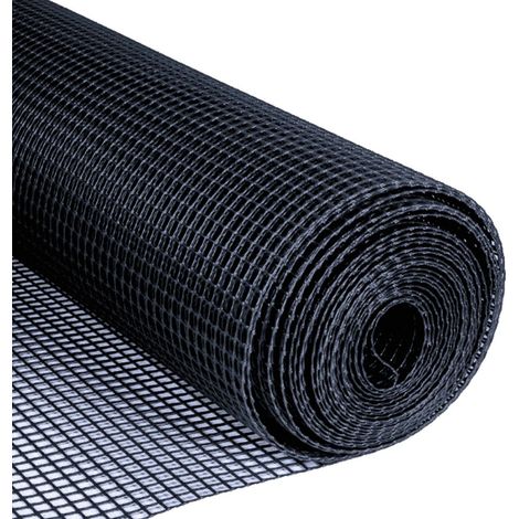 Rete in plastica 10x10mm 1x5M Nero