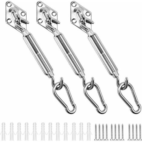 Kit de Fixation Voile d'ombrage Triangulaire Acier Inoxydable 304 Kit Accessoires de Fixation pour Toile d'ombrage,Kit de Montage