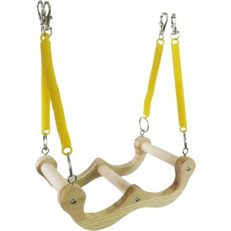 Jouet pour perroquet - Jouet suspendu - Balançoire pour perruches ondulées - Balançoire à ressort en bois pour perroquets, perruches ondulées, calopsittes et conures, à suspendre dans une cage pour gr (1/5)
