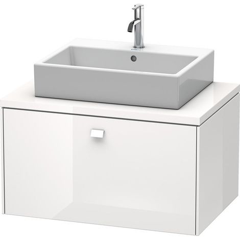 Meuble bas console BRIOSO poignée chromé 442x820x550mm lin