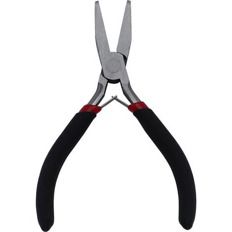 Pince à Bec Plat,Mini Plat Mâchoire Lisse pour Bijoux Plier Les Bracelets Micro Fine avec Poignée Souple Outil de Perlage Loisirs Créatifs - (1/5)
