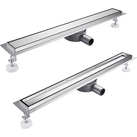 Caniveau Douche Italienne - 80 cm à Carreler sortie d'eau flexible - Acier Inoxydable Caniveau de Sol à l'italienne Grille, Drain de Douche Extra Plat avec Pare-odeur et Passoire à Cheveux (1/5)