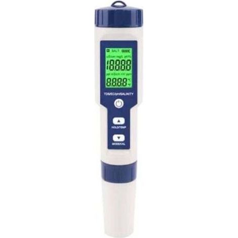 Testeur de salinité de piscine, testeur numérique de salinité de l'eau de mer 5 en 1, Kit de Test étanche Ip67 (1/4)