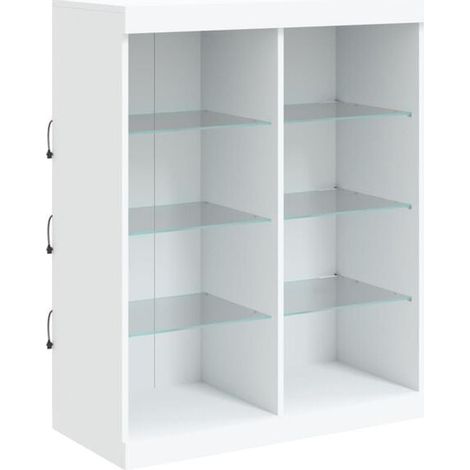 Buffet de Salle à Manger avec Éclairage LED Blanc Intégré, Meuble Rangement 81x37x100 cm, Design Moderne pour Cuisine et Salon (1/5)
