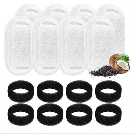 8+8 pieces Filtre rechange pour fontaine, Filtre Fontaine Eau Chat, Cat Filtres Rechange Fontaine, Lot de filtres pour Fontaine et Filtres en mousse, pour Fontaine à Eau pour Chat. (1/5)