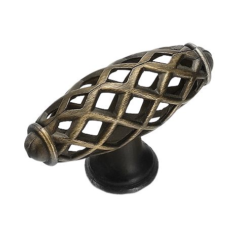 Juego de 2 tiradores para muebles, tirador de puerta con forma de jaula de pájaros de estilo retro, tirador para muebles, pomo para cajón de cocina, un solo orificio. (1/5)