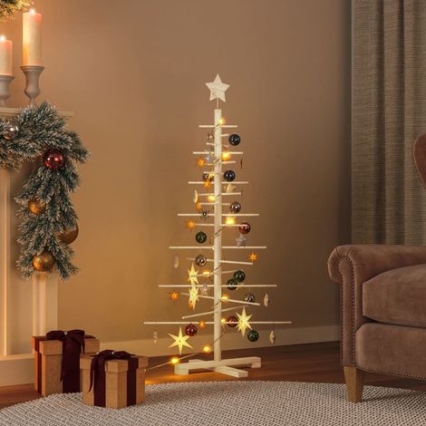 vidaXL Albero di Natale Decorativo in Legno 125 cm Legno Massello Pino (1/5)