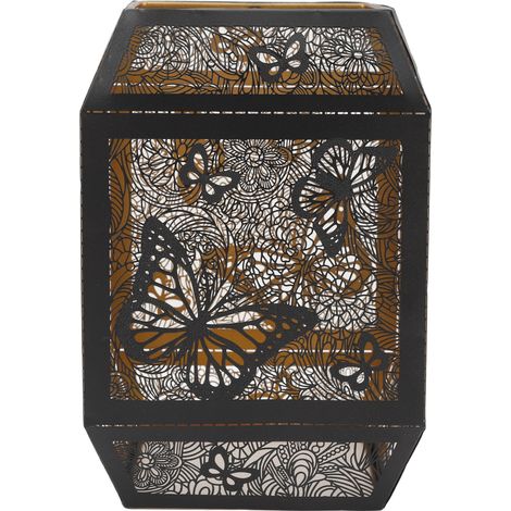 Ortviai Abat-jour en fer forgé moderne avec motif ajouré pour lampe de table E27/E26 – 20 cm, design élégant et décoratif