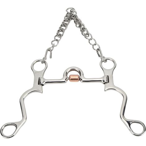 Cheval en acier inoxydable, mors Pelham, solide, fabrication soignée, pour l'équitation, performance équestre, 130 mm (1/5)