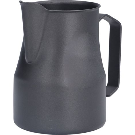 550 ml Milchkännchen aus Edelstahl mit langem Ausguss, italienisches Design, ideal für Latte Art, bedruckt, schwarz, perfekt für Espresso und Milchschaum (1/5)