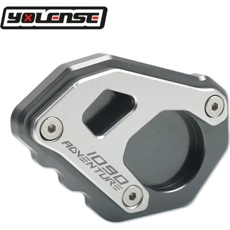 (1090-Gary) Compatible avec les modèles 790, 1050, 1090, 1190 et 1290 Adventure ADV. Plaque de support et d'extension de béquille latérale avec logo Maxpower. (1/4)
