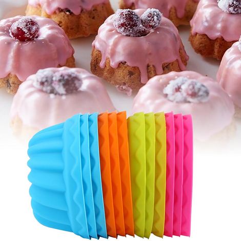 12 Mini-Kürbis-Silikon-Muffinförmchen, antihaftbeschichtet, für Gebäck und Muffins (1/5)