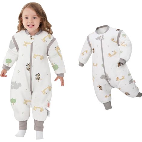 Gigoteuse a Pieds pour Bébé 2.5 TOG, Gigoteuse d’Hiver pour bébé avec Jambes e Manches Détachables, 100% Coton Sac de Couchage pour Bébé (1/5)