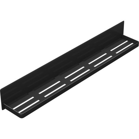 doporro Mensola da Parete in Metallo Nero Opaco, Ripiano Salvaspazio per Bagno e Cucina, Portaoggetti Moderno Senza Foratura Reglo-01 (1/5)