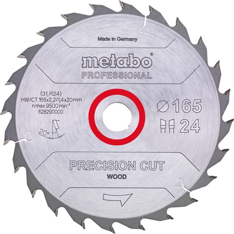 Metabo Kreissägeblatt precision cut wood - professional 160x20 Z24 WZ 20° - 628031000