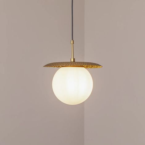 [GEBRAUCHT] B-Ware Anemon Hängeleuchte Pendelleuchte Glas Gold E27 Glasleuchte Deckenleuchte