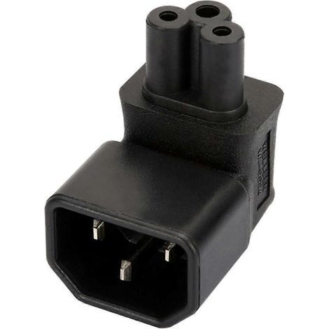 Adaptateur de Prise C14 IEC vers Nema 5-15R, C7 et C5 - Courbé vers le Bas (1/4)