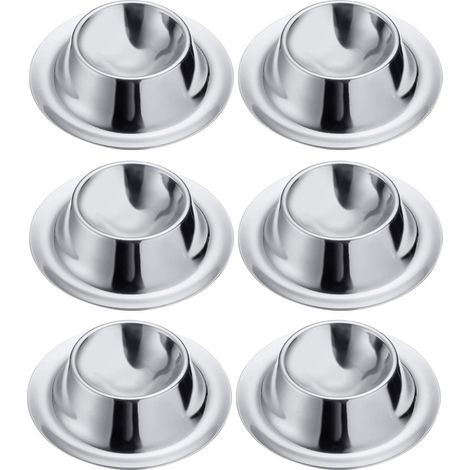 6 Coquetier, Acier Inoxydable, Rond, Empilable, ø 8,5 cm, Argent, Pour Petit Déjeuner (1/5)