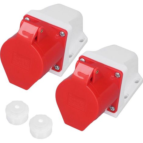 Sätze 5-poliger IP44-Industriesteckdosen, wasserdicht, 3-phasig, Aufputzanschluss, 32 A, 220–380 V, 240–415 V (1/5)