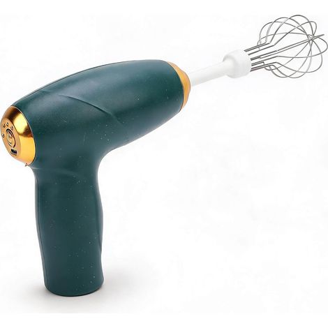 Mélangeur à Main sans Fil, Fouet électrique Portatif Rechargeable par USB pour Mélanger la Cuisson, Batteur à œufs Polyvalent pour les Voyages en Cuisine (GREEN) (1/5)