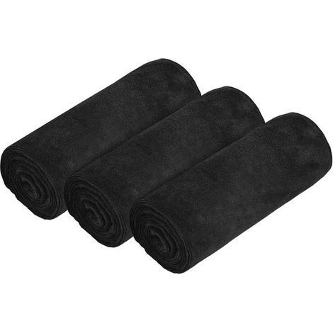 Lot de trois serviettes de sport en microfibre, douces, à séchage rapide et ultra-absorbantes, idéales pour le yoga, le camping et le fitness. Dimensions : 75 cm x 35 cm. (1/5)