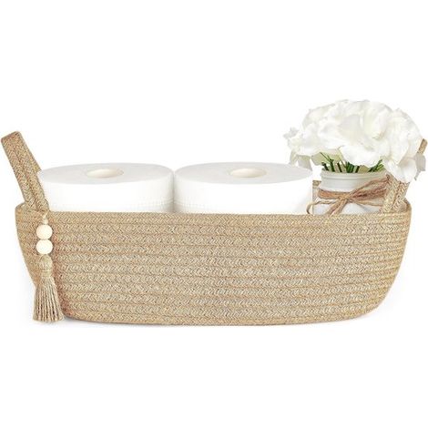 Cesta de almacenamiento elegante - Cuerda de yute - 1 pieza - 33 cm x 15 cm x 10 cm (1/5)