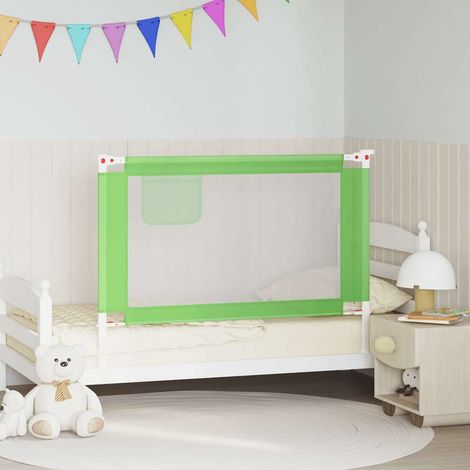 Barrière de lit pour enfant, verte, 120 x 25 cm, en tissu