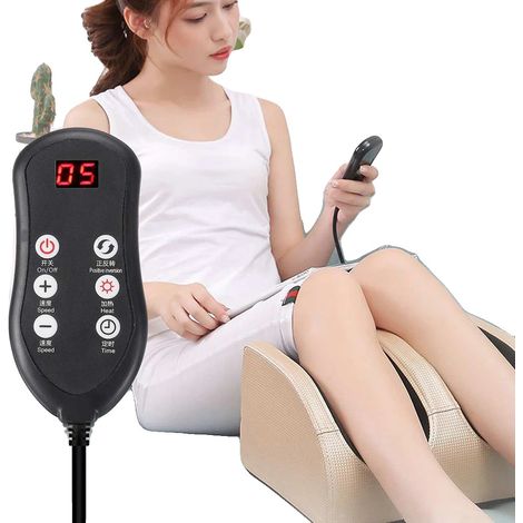Masajeador de pies, terapia de calor, masaje shiatsu, mando a distancia dorado, enchufe europeo (tipo B). (1/2)