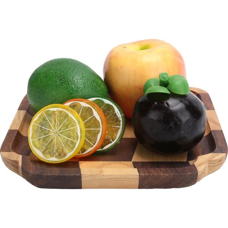 Plateau de service en bois pour thé, fruits, salade et pain - 20x20cm - Ustensile de cuisine (1/5)