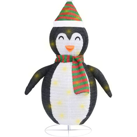 vidaXL LED Weihnachtsdekoration Pinguin Luxusstoff 120 cm