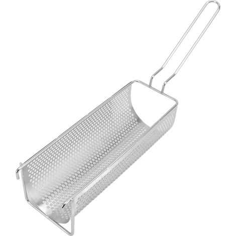 Dickwandiger und flexibler Frittierkorb aus lebensmittelechtem Edelstahl 304 mit Filter für frittierte Speisen, ideal zum Kochen, Campen und für Ausflüge zu Hause. (1/5)