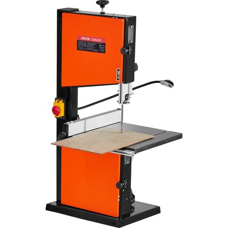 Scie à Ruban Bois 373 W Scie à Ruban de Table Largeur de Coupe 254 mm Hauteur de Coupe 160 mm pour Travail Bois, Table Fonte 335x340 mm 2 Vitesses avec Éclairage de Travail 360° Guide d'Onglet (1/5)