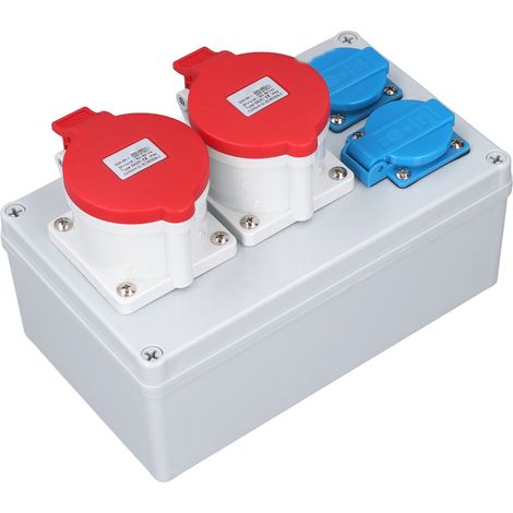 Boîte de distribution électrique murale CEE 2 prises 250V 16A EU 2 prises industrielles 32A 5P IP44 étanche pour chantier (1/5)