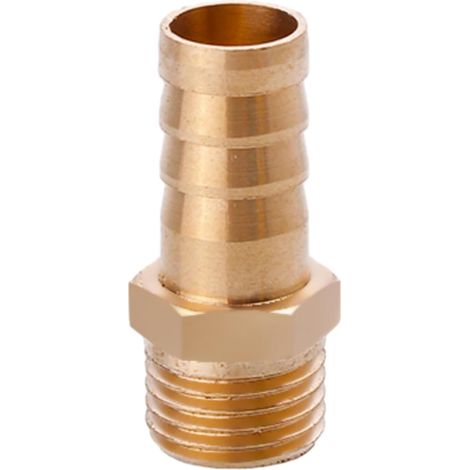 Raccord cannelé en laiton 1/2", filetage femelle, épisseur de métaux, barbillons, raccord tuyau, connecteur adaptateur pour air, eau, huile (épaisseur 8 mm) Filetage Mâle G1/4 10MM (1/5)